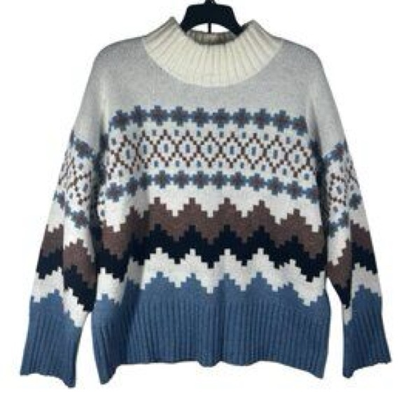 NWOT Joseph A Patterned Cowl Neck Sweater Size XL - Picture 1 of 4
